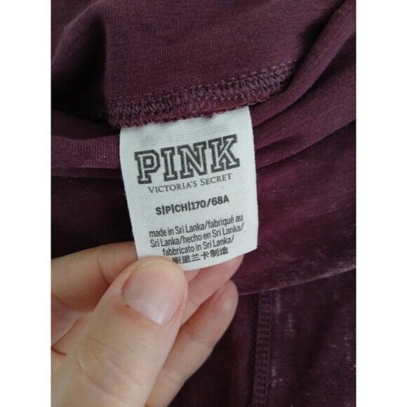 PINK VICTORIA'S SECRET 90s Y2K Foldover Flare Legging Rich Maroon Purple Size S - Picture 4 of 5